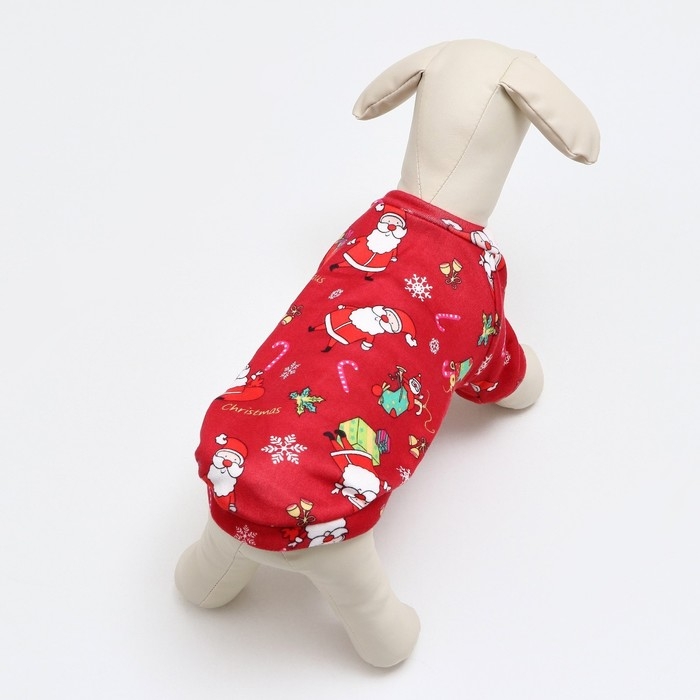 Кофта новогодняя для животных Кофта новогодняя для животных "Подарки", размер XS, красный (ДС 20, ОШ 22, ОГ 30 см)