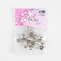 Стразы пришивные &laquo;Круг&raquo;, в оправе, d = 10 мм, 20 шт, цвет белый опал