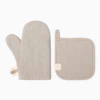 Набор кухонный  Этель Calm: варежка 20х27 см, прихватка 19х19 см, 100% хлопок, 250 г/м2