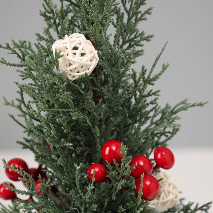 Ёлка декор Ёлка декор "С ягодками и шариками, в мешочке" 27х10 см