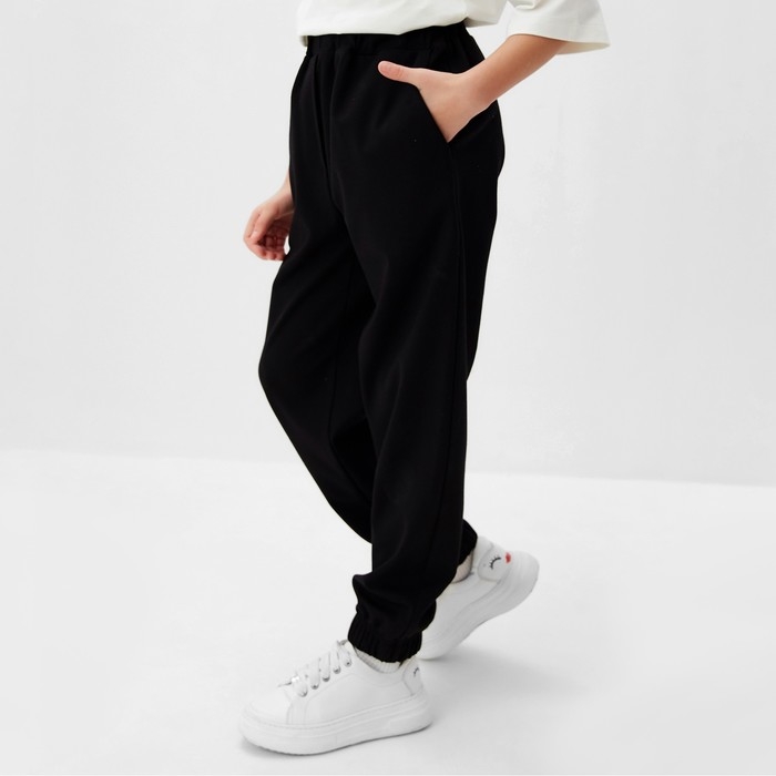 Брюки для девочки MINAKU: Casual Collection KIDS, цвет чёрный, рост 134 см