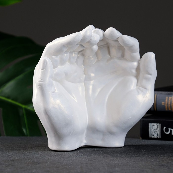 Конфетница Конфетница "Ладони" перламутр, 15х16х7см