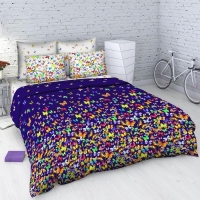 Постельное бельё 1,5 сп. &laquo;Василиса&raquo; Вихрь бабочек 145х215 см, 150х214 см, 70х70 см - 2 шт.