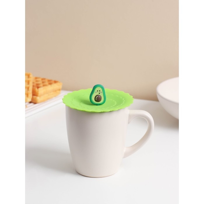 Крышка - непроливайка силиконовая Доляна &laquo;Авокадо&raquo;, d=10 см, цвет зелёный