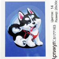 Картина по номерам на холсте с подрамником &laquo;Щенок хаски&raquo;, 30х20 см