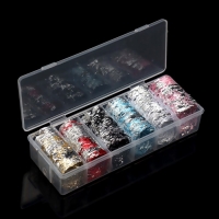 Паутинка с фольгой для ногтей, переводная, 20 х 10 см, 6 шт, в пластиковом органайзере, цвет разноцветный/серебристый Паутинка с фольгой для ногтей, переводная, 20 х 10 см, 6 шт, в пластиковом органайзере, цвет разноцветный/серебристый