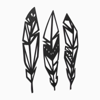 Декорация настенная для интерьера, панно на стену из дерева "Перья", 3 модуля Декорация настенная для интерьера, панно на стену из дерева "Перья", 3 модуля