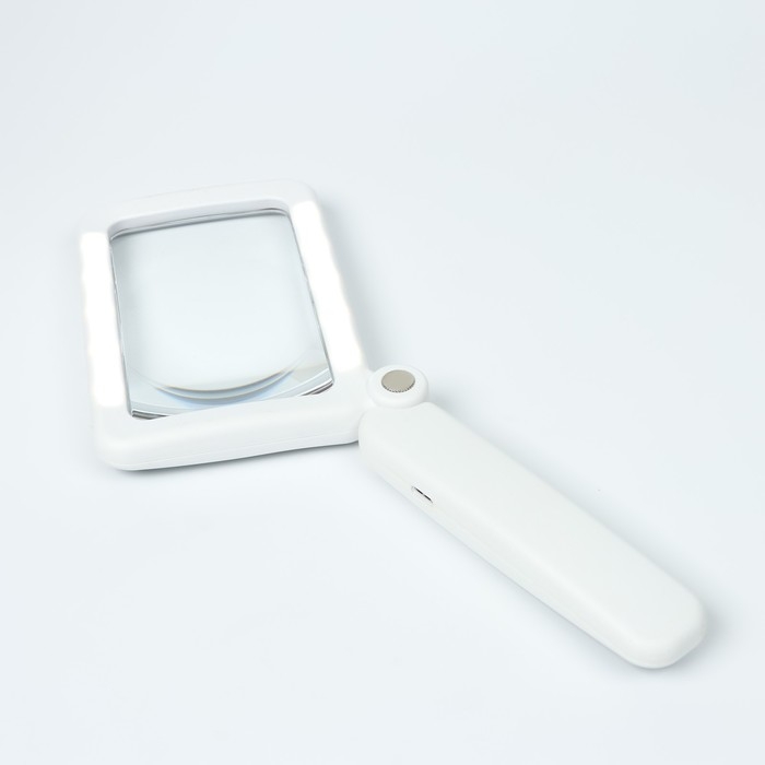 Лупа складная, кратность 4, линза 105*60мм, подсветка