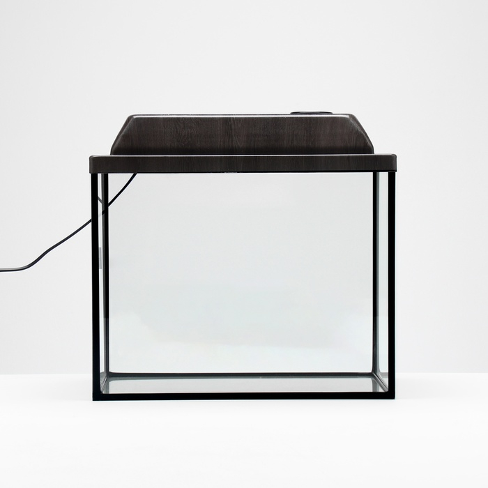 Аквариум Аквариум "Прямоугольный" с крышкой, 20 литров, 36 х 19 х 29/34 см, венге