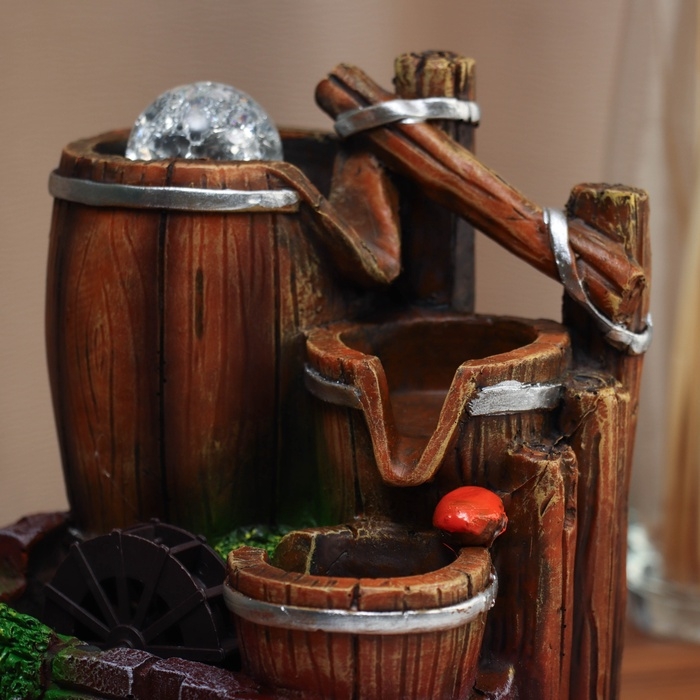 Фонтан Фонтан "Бочки за каменной стеной" 20х16 см (с подсветкой)