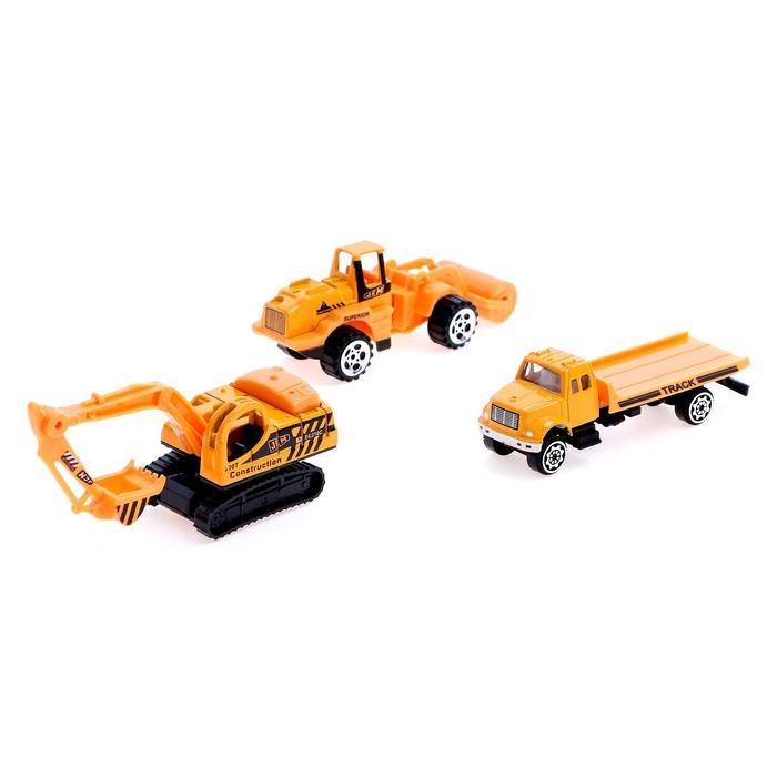 Набор металлических машин &laquo;Строительная техника&raquo;, 3 штуки, МИКС