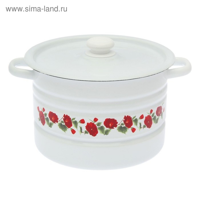 Мантоварка-позница эмалированная, 7,5 л, декор, 2 вставки, МИКС Мантоварка-позница эмалированная, 7,5 л, декор, 2 вставки, МИКС