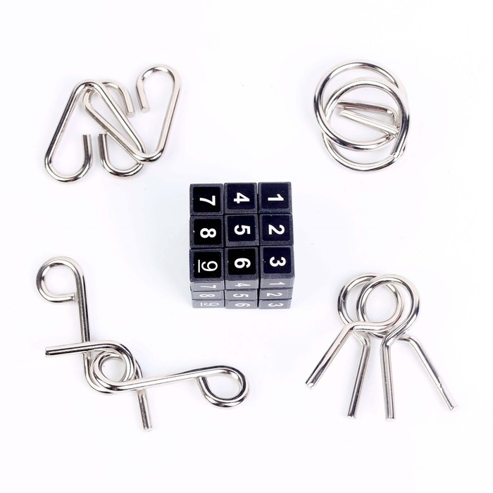 Головоломка металлическая &laquo;Магические символы&raquo;, набор 5 шт.