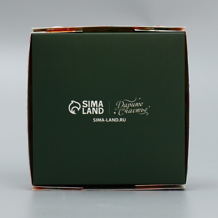 Коробка под 4 конфеты &laquo;Апельсины&raquo;, 10.5 х 10.5 х 3.5 см, Новый год