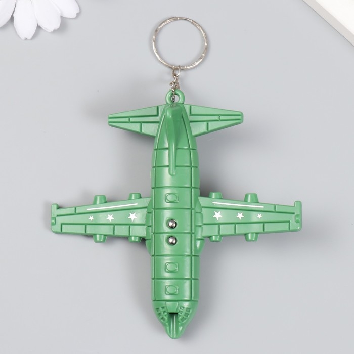 Фонарик свет на кольце "Военный самолет" мигает, 3 режима, ультрафиолет, лазер 10х11 см