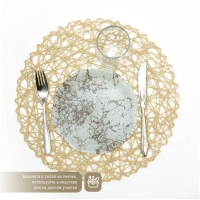 Салфетка сервировочная на стол Доляна &laquo;Одуванчик&raquo;, d=38 см, цвет бежевый