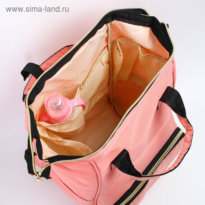 Сумка рюкзак для мамы и малыша с термокарманом, термосумка - портфель, цвет розовый Сумка рюкзак для мамы и малыша с термокарманом, термосумка - портфель, цвет розовый
