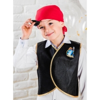 Карнавальный костюм «Морской разбойник», жилетка, наглазник, термонаклейка, бандана Карнавальный костюм «Морской разбойник», жилетка, наглазник, термонаклейка, бандана