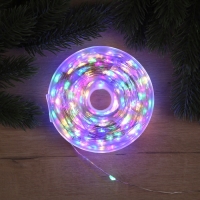 Гирлянда &laquo;Нить&raquo; 100 м роса, IP44, серебристая нить, 1000 LED, свечение мульти, 18 В