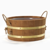 Шайка 10 л с пластиковой вставкой, ручки веревка, латунный обруч ТЕРМО липа Шайка 10 л с пластиковой вставкой, ручки веревка, латунный обруч ТЕРМО липа