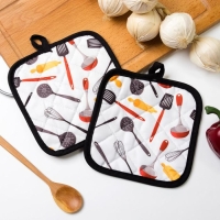 Кухонный набор Доляна &laquo;Поварешка&raquo;: прихватка 16х16 см - 2 шт, 100% п/э