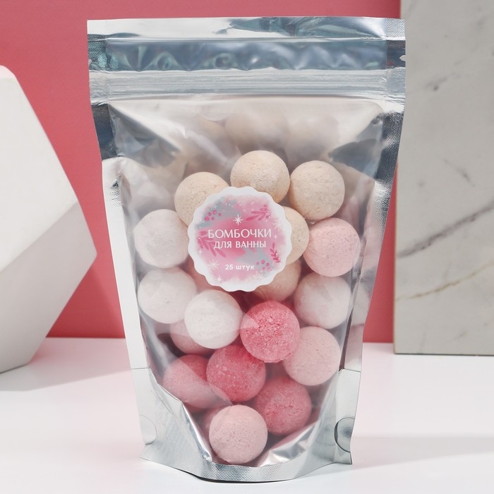 Подарочный набор косметики, бомбочки для ванны, 25 х 10 г, аромат морозных ягод, Новый Год