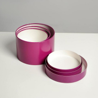 Набор шляпных коробок 3 в 1 фиолетовый, упаковка подарочная, 16 х 10, 14 х 9, 13 х 8,5 см