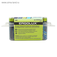 Батарейка алкалиновая Ergolux, AA, LR6-24BOX (LR6 BP-24), 1.5В, набор 24 шт.