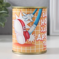 Носки с принтом в банке "Одна нога здесь, другая там!" (внутри носки мужские)