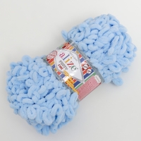 Пряжа "Puffy fine" 100% микрополиэстер 14,5м/100г  (218 голубой)