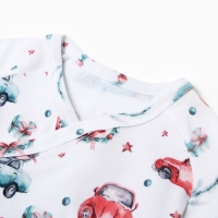 Боди детское с длинным рукавом MINAKU "New Year's cars", цвет белый, рост 56-62 см