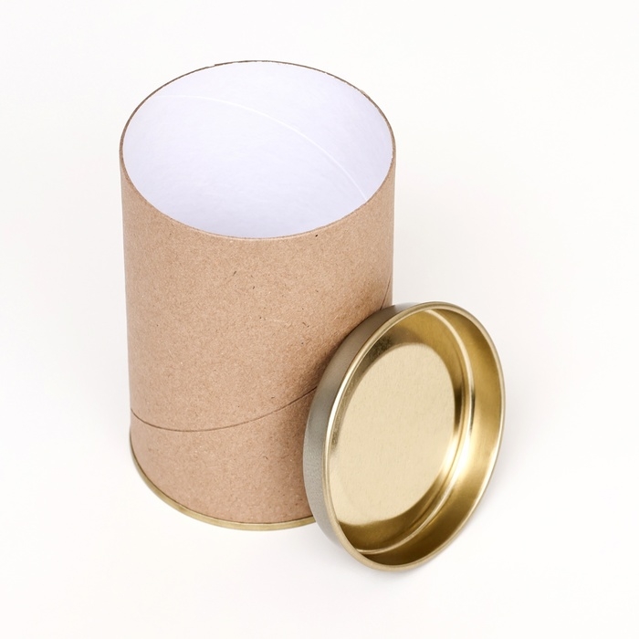 Тубус 73х110 мм (90 мм внутренняя высота), картон, металлическая крышка