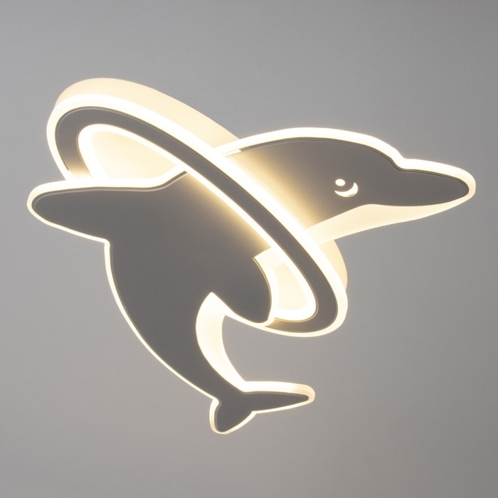 Люстра с ПДУ "Дельфин LED 140Вт 3000-6000К диммер белый 60х60х9 см BayerLux