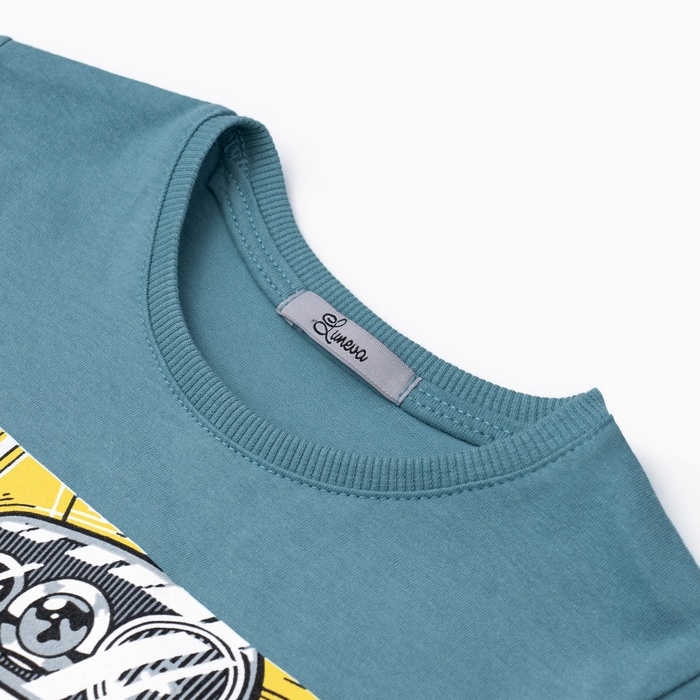 Футболка для мальчика, цвет серо-зелёный, рост 116 см