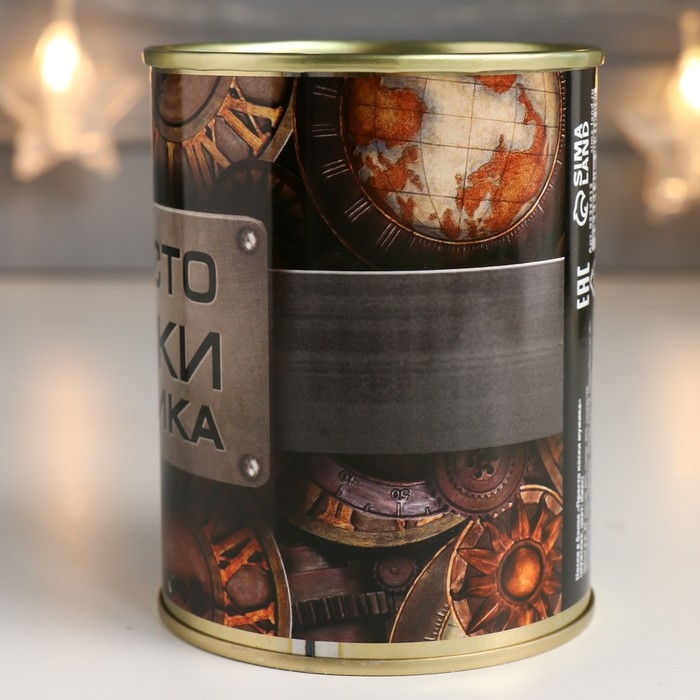 Носки в банке "Просто носки мужика" (внутри носки мужские, цвет чёрный)