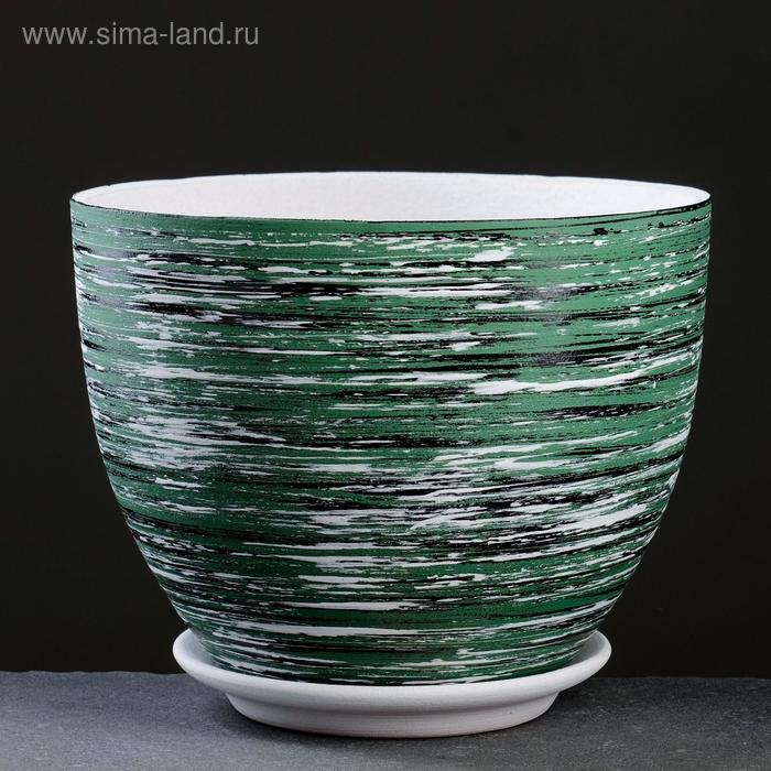 Горшок цветочный ТЕХНО зеленый 3,6 л