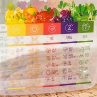 Контейнер для сыпучих продуктов Vitaline, 1,5 л, пластик, прозрачный, крышка красная