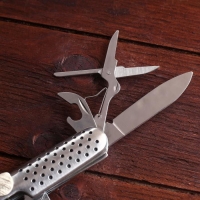Нож швейцарский "Фобос" 8в1, рукоять с перфорацией, хром Нож швейцарский "Фобос" 8в1, рукоять с перфорацией, хром