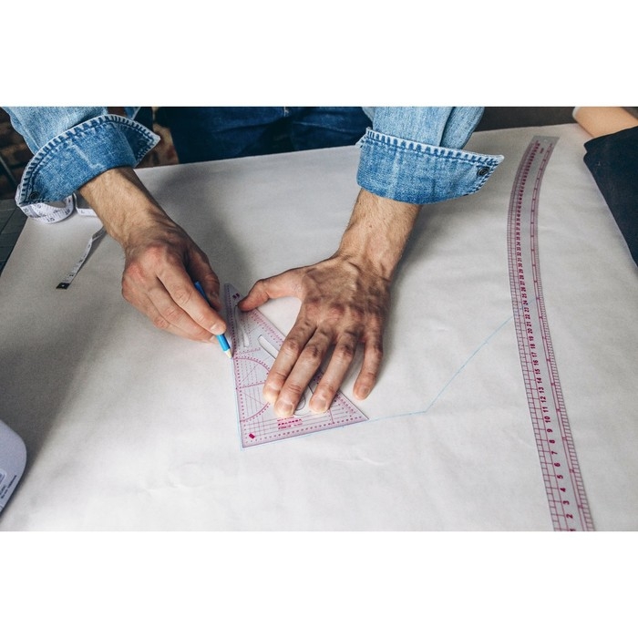 Лекало портновское метрическое &laquo;Треугольник&raquo;, 20,5 &times; 11 см, толщина 0,5 мм, цвет прозрачный