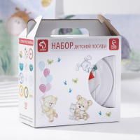 Набор детской посуды Доляна «Лисёнок», 3 предмета: миска 450 мл, тарелка d=20 см, кружка 200 мл Набор детской посуды Доляна «Лисёнок», 3 предмета: миска 450 мл, тарелка d=20 см, кружка 200 мл