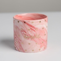 Горшок для цветов керамический с тиснением, кашпо &laquo;Сердца&raquo;, 8 х 7,5 см