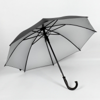 Зонт - трость полуавтоматический &laquo;Однотонный&raquo;, 8 спиц, R = 58/70 см, D = 140 см, цвет чёрный