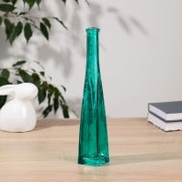 Ваза "Стрелка" четырехгранная, зеленая 29х5,5х5,5 см, 0,2л   микс 1560М