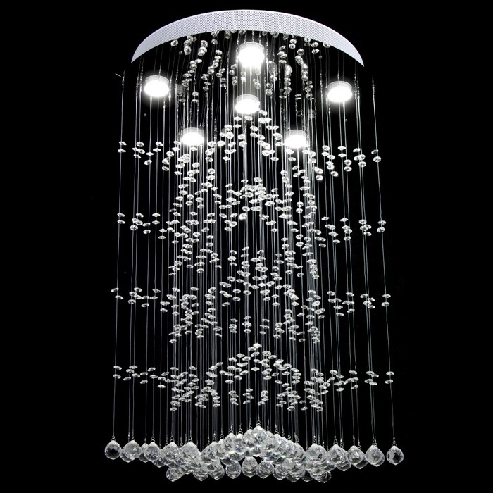 Светильник каскад "Звезда" 6xLED хром 50х50х84см BayerLux