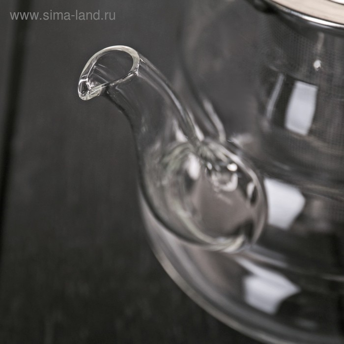 Чайник стеклянный заварочный с металлическим ситом &laquo;Бриз&raquo;, 600 мл