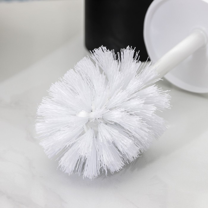 Набор для ванной &laquo;Лайт&raquo;, 6 предметов (мыльница, дозатор, 2 стакана, ёршик, ведро), цвет чёрный