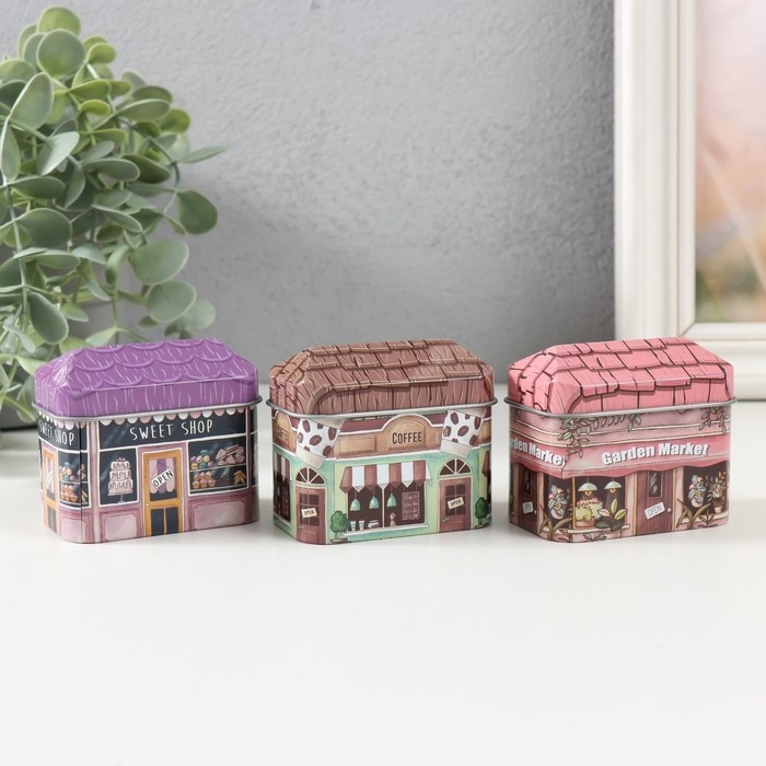 Шкатулка металл Шкатулка металл "Магазинчик" МИКС 4,2х6,7х5,5 см