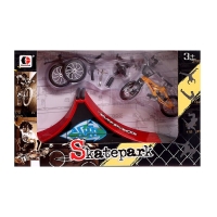 Набор скейт-парк &laquo;Трюк: прыжок&raquo;, фингербайк с двойным трамплином