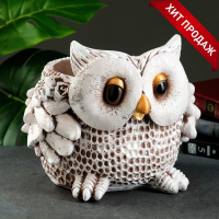 Фигурное кашпо "Сова", 2,8 л/30х31х26 см коричневое Фигурное кашпо "Сова", 2,8 л/30х31х26 см коричневое