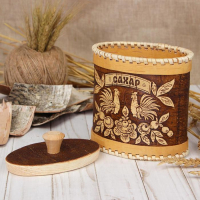 Туес для специй «Птицы», сахар, 15х9х14 см, береста Туес для специй «Птицы», сахар, 15х9х14 см, береста